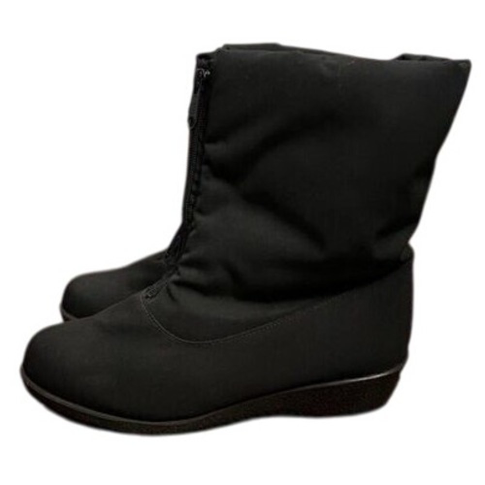 TOE WARMERS ABOUTOWN BLACK INSULATED ZIP UP WINTER Snow‎ Boots  9.5 Wide